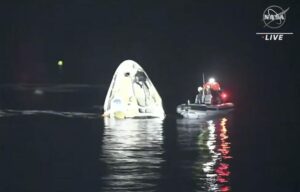 SpaceX Astronauts Night Splashdown