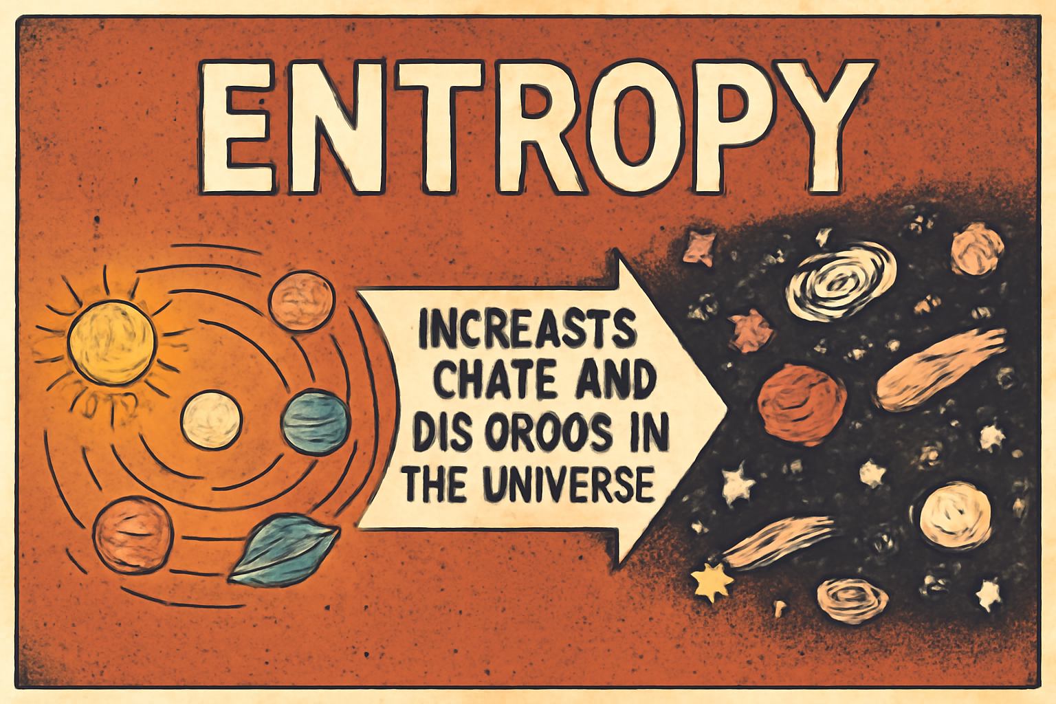 Entropy increases chaos and disorder in the universe
